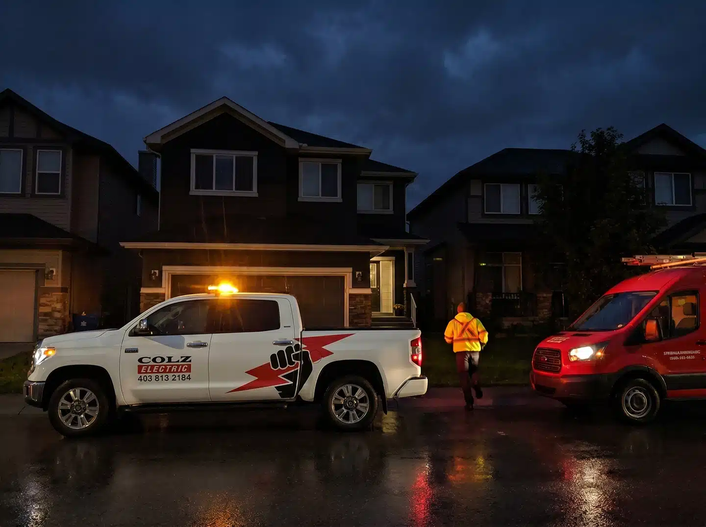 Same-day emergency electrician responding to a service call in Calgary
