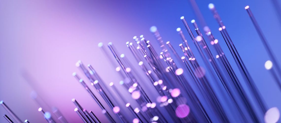 Fiber optics abstract background - Purple Blue Data Internet Technology Cable